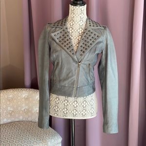 Studded leather jacket